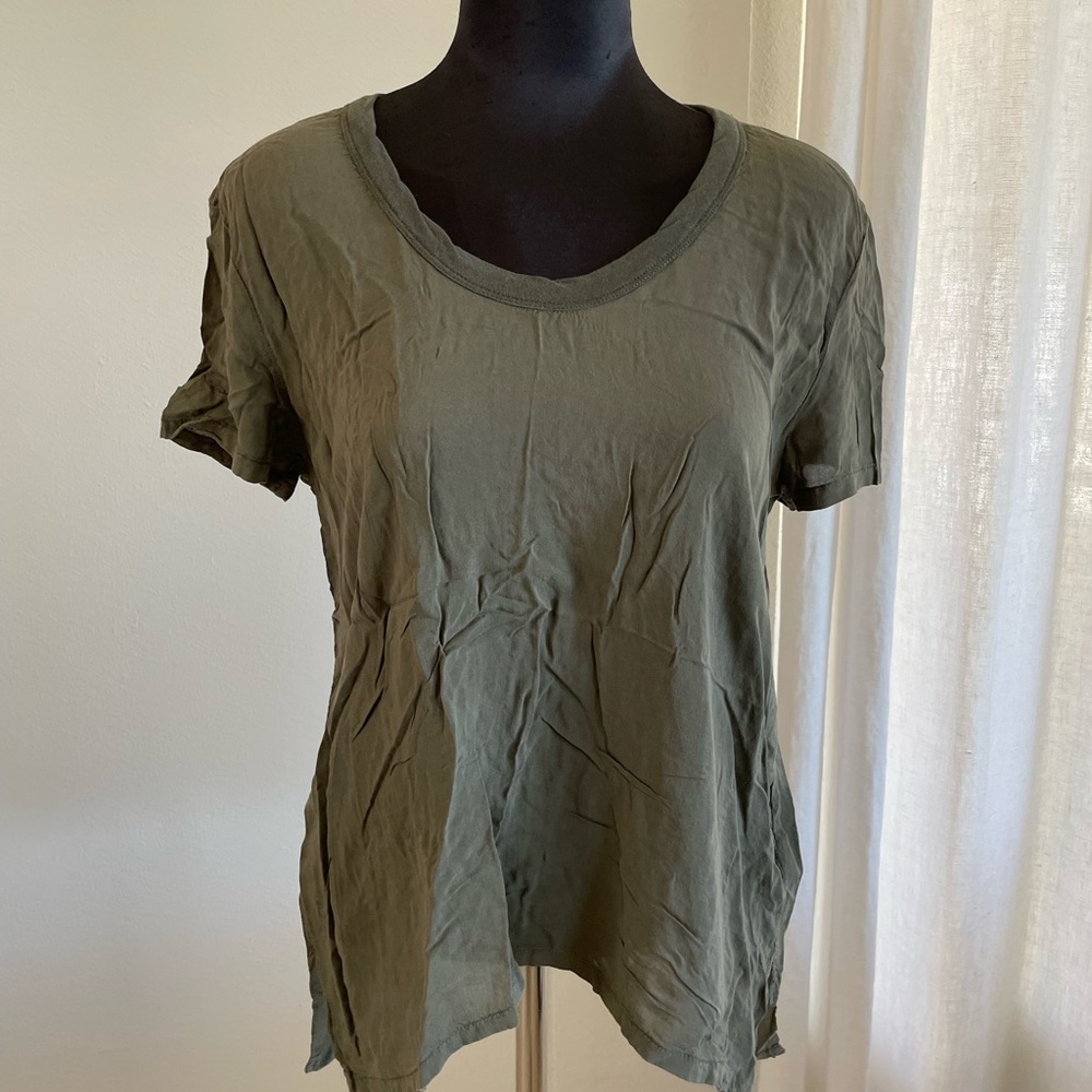 WEB3075 JAMES PERSE Sheer Viscose Hi Lo Top